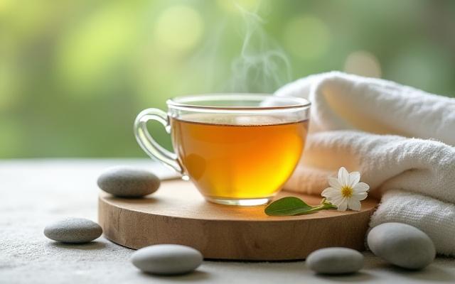 Relaxáló tea és wellness elemek