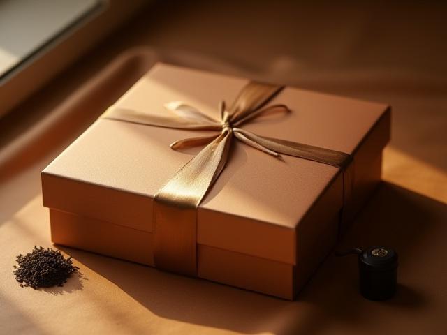 Kifinomult corporate tea ajándékcsomag, logózott dobozban.